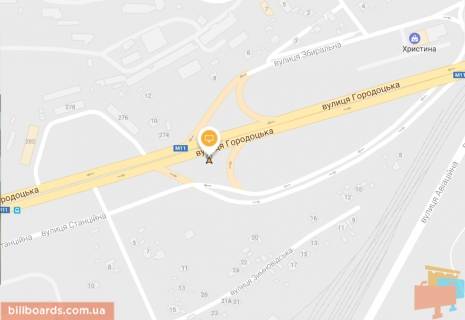 Білборд, Бігборд (Борд)  B у Львові, 3x6  Городоцька вул., 274 схема